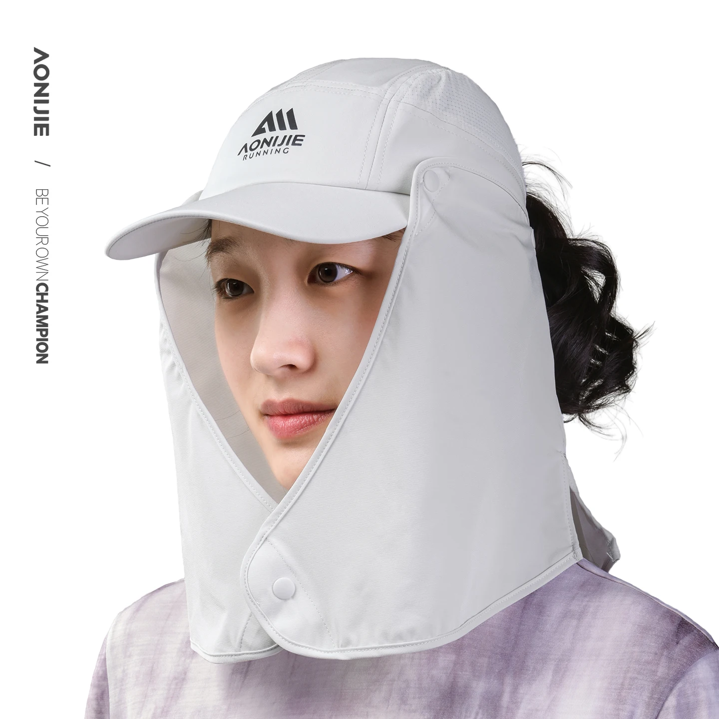 Aonijie 태양 보호 짧은 숄 모자 하이킹 야외 태양 모자 탈착식 숄 모자 캠핑 하이킹 E4626