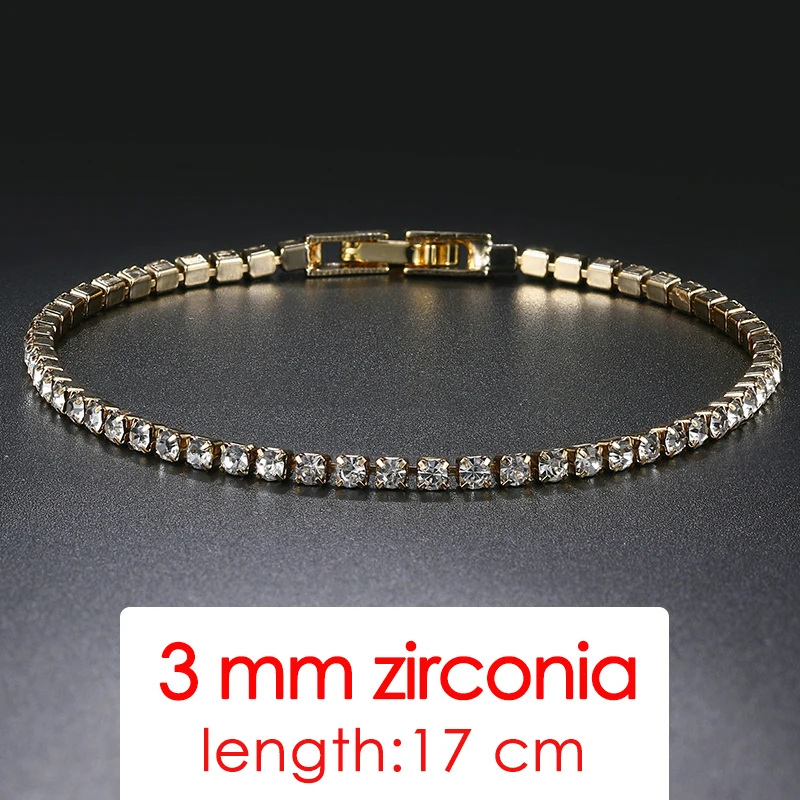 Rose Gold Crystal Tennis Chain Bracelet