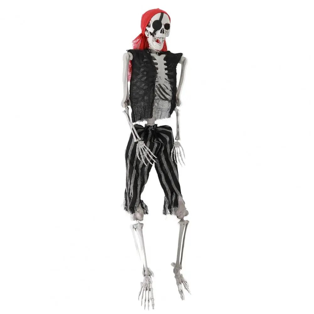 165cm Plastic Skeleton Life Size Imitation Full Body Realistic Bones With Posable Joints Pirate Styling Halloween Pose Decor