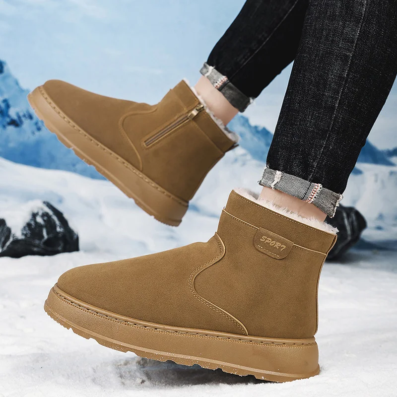 Winter Cotton Shoes Men'S Snow Shoes With Plush Insulation And Strong Wrapping Casual Cotton Shoes With Anti Slip Comfort 39-45