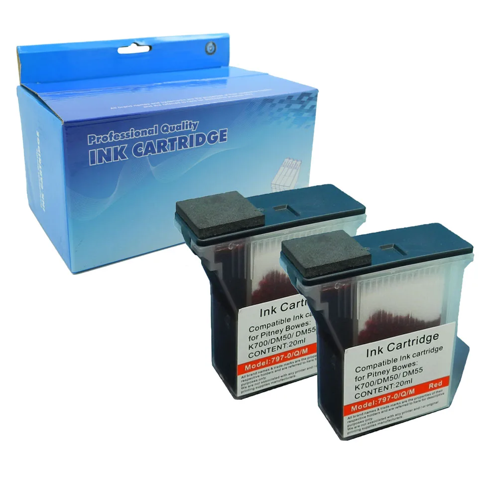 

Совместимые на 800 страниц чернила для отправки почты Pitney Bowes 797-0 (7970) -красные