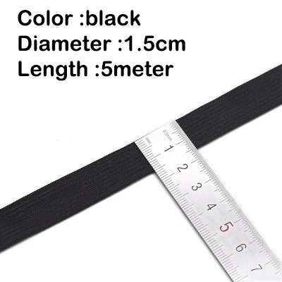 5-Meter High-Elastic Nylon Bands for Sewing and DIY Projects - White and Black