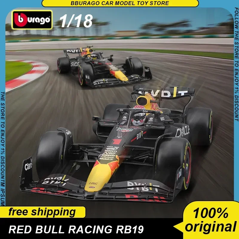 

Bburago 2023 1:18 Red Bull F1 Rb19 Car #1 #11 Diecast Model Formula Racing Hardbound Edition Alloy Luxury Vehicle Gift Toys