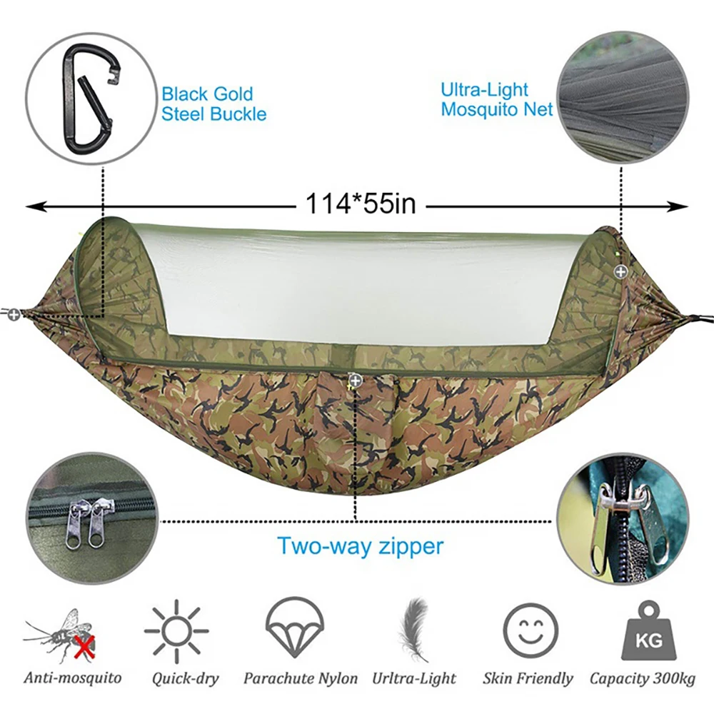 Hammock 2 Tourist Outdoor Portable Hammocks With Mosquito Net Waterproof Camping For Leisure Shelters Survival Ultralight Large 3