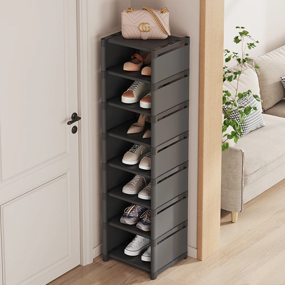 Shoe Rack Multi-Layer Shoe Rack Household Plastic Adjustable Stackable Removable Shoe Rack With Partition For Rental House Entrance