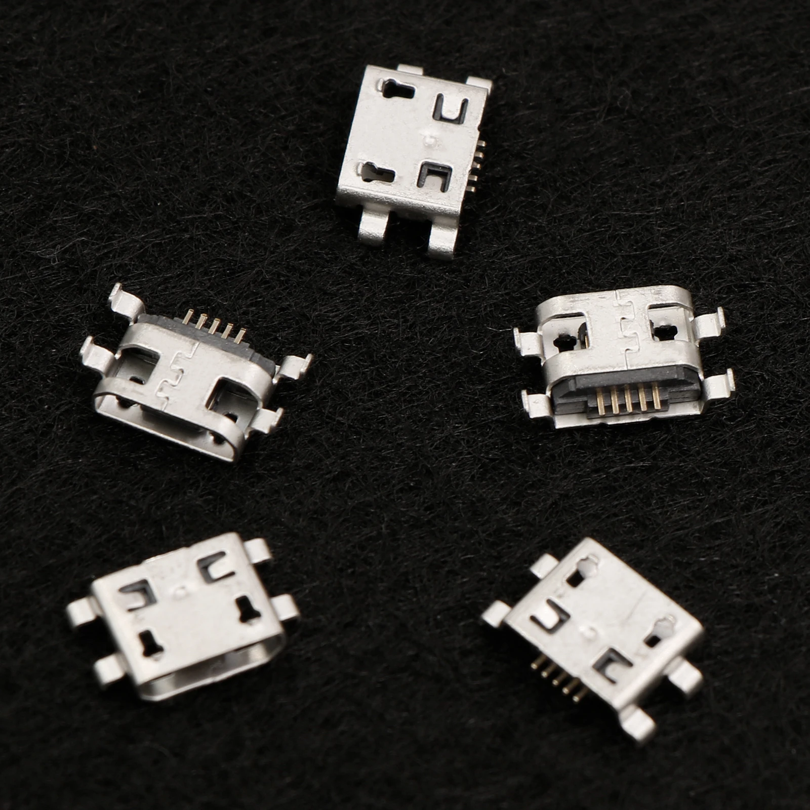 5 Pin SMT Socket Connector Micro USB Type B Female Placement 50/60Pcs 12 Models SMD DIP Socket Connector For PCB DIY Charging