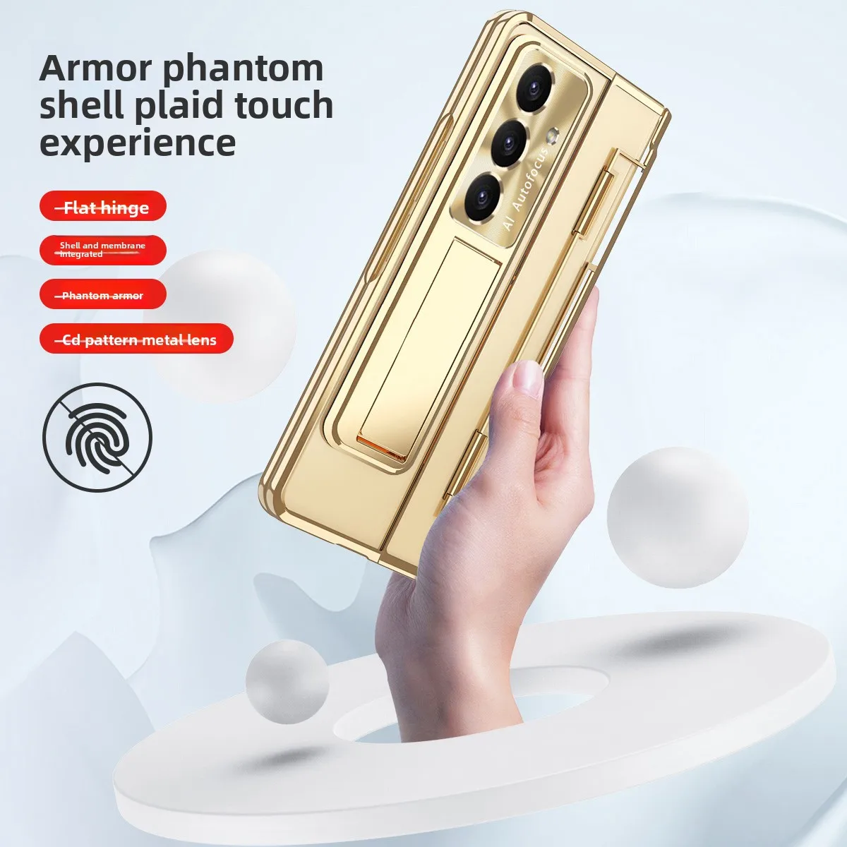 Premium Shockproof Case with Plating Flat Hinge & Tempered Film Cover For Samsung Galaxy Z Fold Series