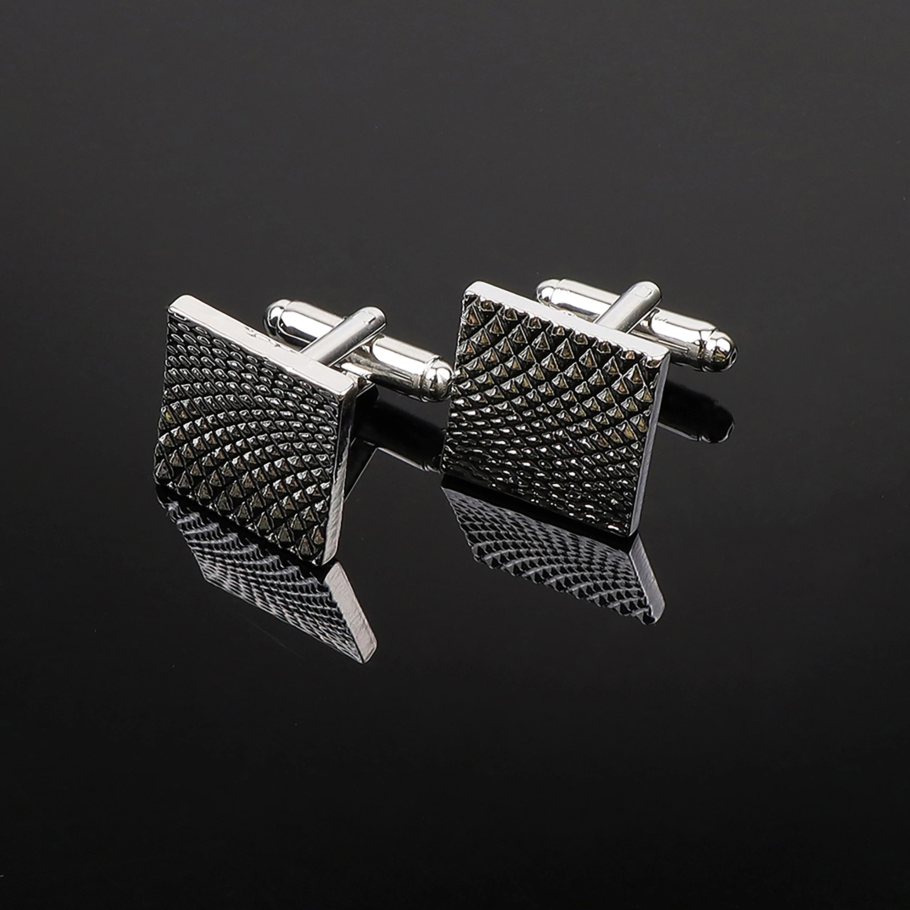 Crystal Cufflinks Classic Square Round Mens Cufflinks Black Gold Silver Color Glossy Suit Cuff Links Wedding Party Shirts Accessories
