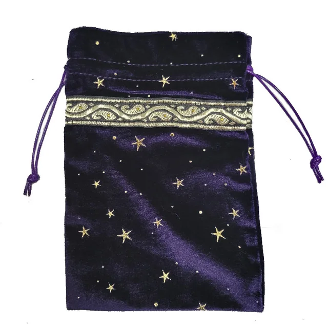 2023 New Mermaid Tears Gold Diamond Velvet Drip Tarot Card Cloth Bag Gift Bag Crystal Stone Storage Bag