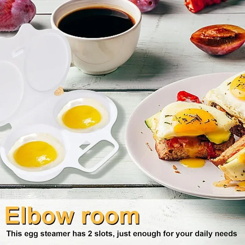 Egg Boiler Mold Cup Egg Cooker Silicone Egg Poacher Egg Poacher Microwave Egg Maker with 2 Cavity Kitchen Cooking Mold Eggs Poacher Kitchen Gadgets Fried Egg Tool
