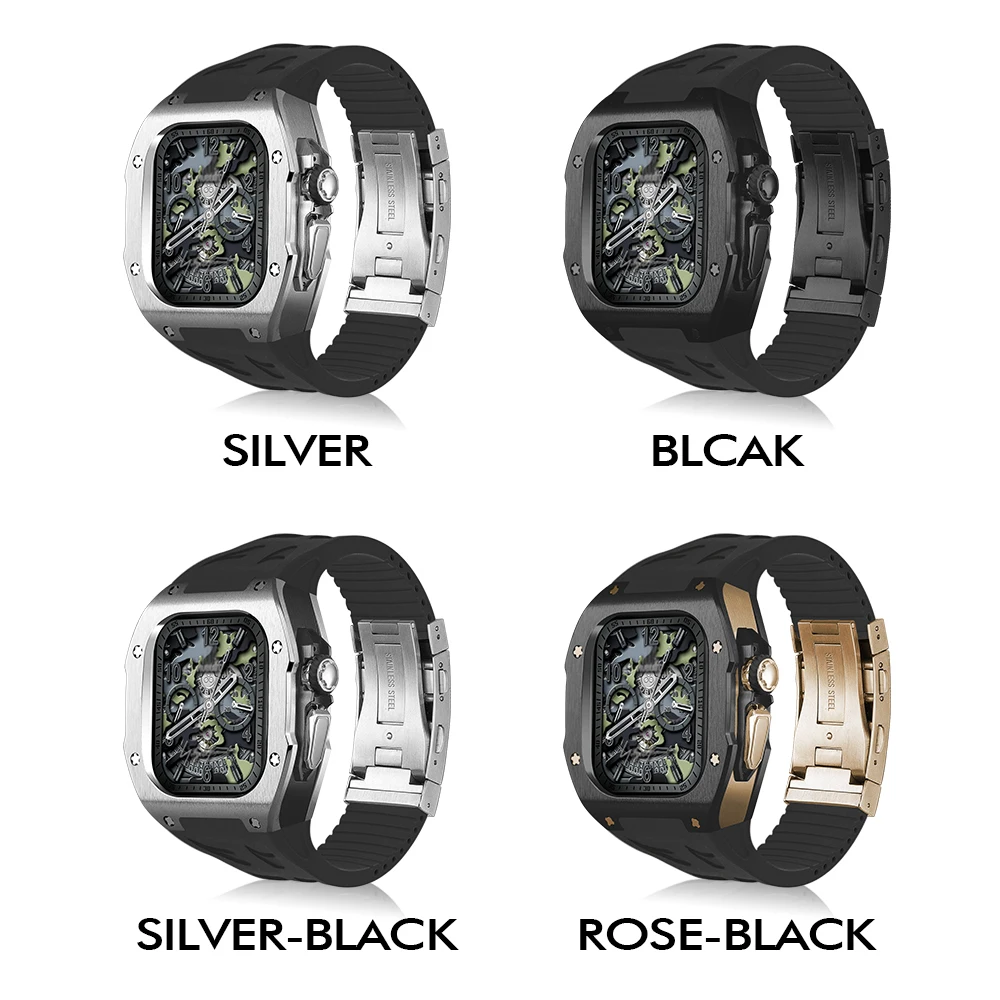 애플 워치용 수정 키트, 소울 쿨 티타늄 케이스, 럭셔리 보호, 아이워치 울트라 2 49mm 모드 키트 스트랩, 울트라 49mm