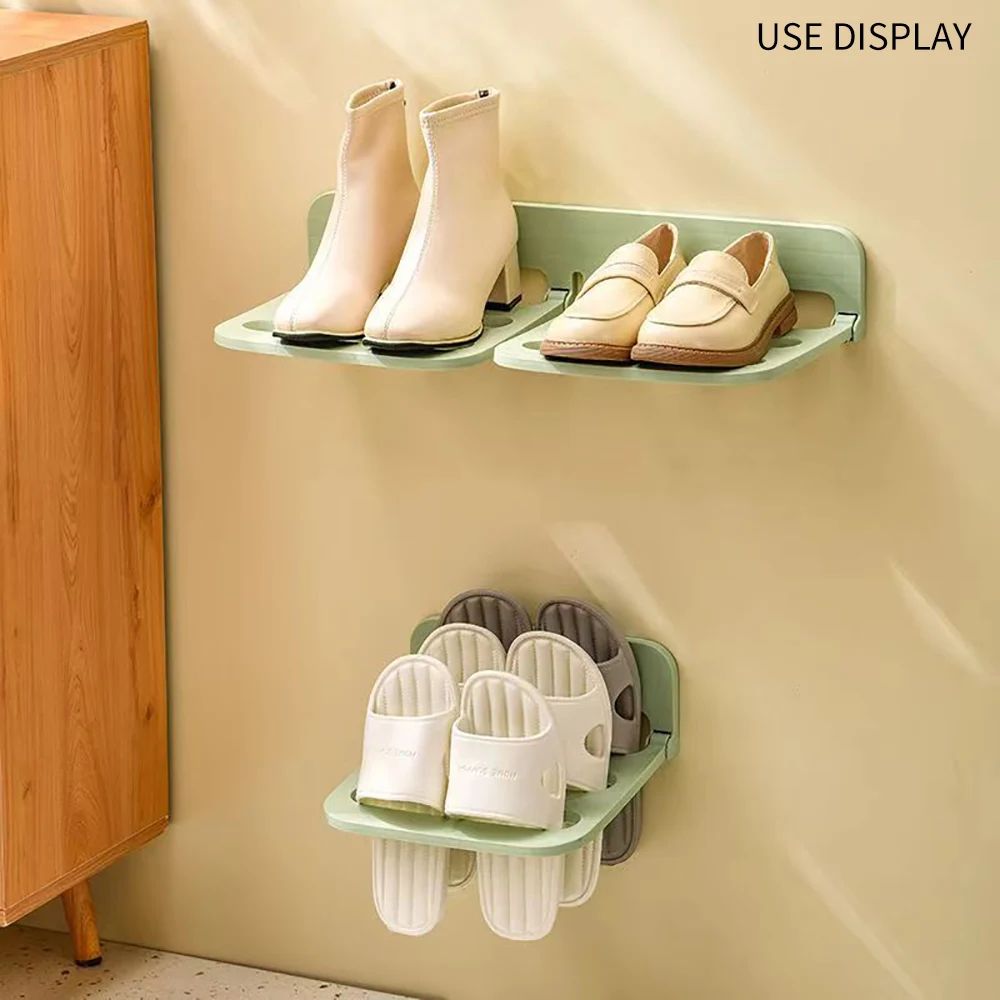 New Bathroom Wall-Mounted Slipper Rack Simple Shoe Rack Home Wall-Mounted Storage Slipper Essential Shoe Storage