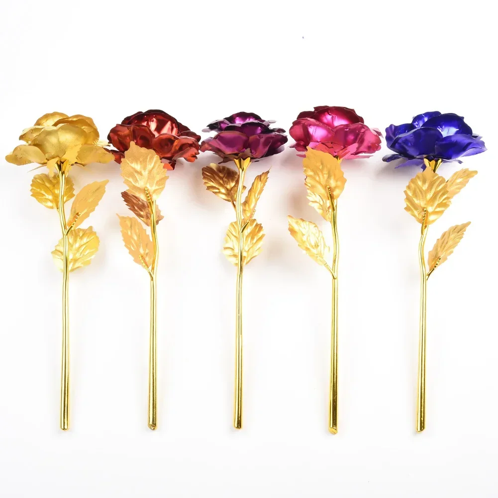24K Gold Plated Eternal Rose - Elegant Faux Floral Decoration for Weddings, Valentine's Day, and Mother's Day Gifts