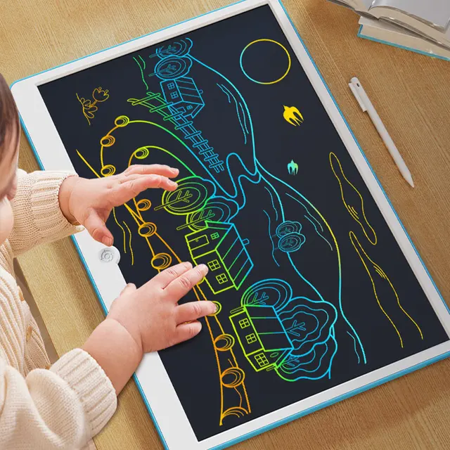 Tableau d'écriture LCD 19 pouces, outils d'écriture d'art et de peinture pour enfants, jouets éducatifs pour filles de 3 4 5 6 7 ans, jouets pour bébés garçons 6