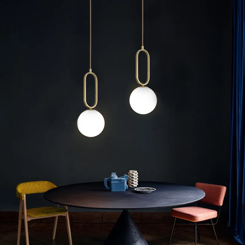 XCLuuHY Modern Pendant Light Nordic Minimalist Hanging Lamp Ceiling Decoration Glass Ball Lighting Living Bedroom Dining Room - Image 2