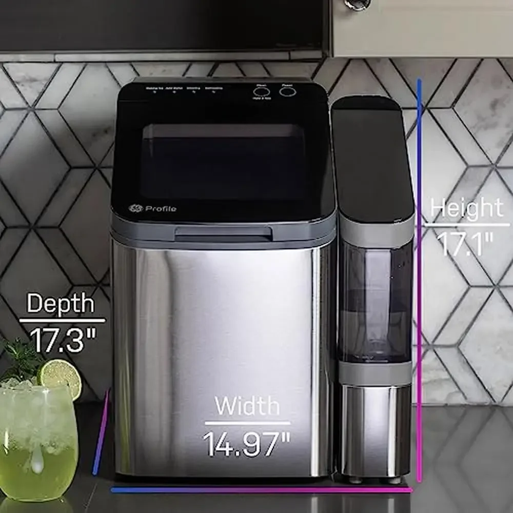 Opal Nugget Ice Maker Portable Countertop Machine Makes up to 34 lbs Daily Large Capacity Optional Side Water Tank Included