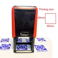 Personalized Self - Inking Square Stamp with Custom Design - Add Your Logo, Image, Text, or Drawing (Square 40x40mm)