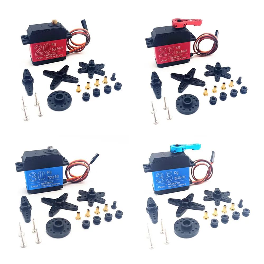 Servomoteur 20-35kg avec bras de servo attaché, prêt pour montage sur buggy RC