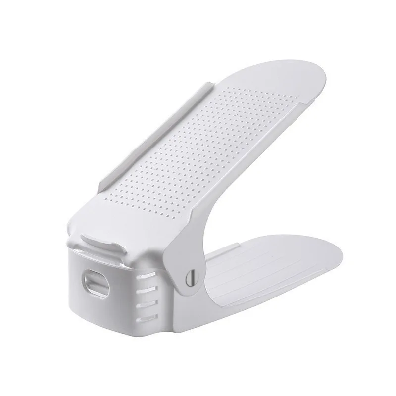 10 قطع من منظم فتحات الأحذية، رف أحذية قابل للتعديل بطبقة مزدوجة، حامل أرفف تخزين موفر للمساحة بنسبة 50%