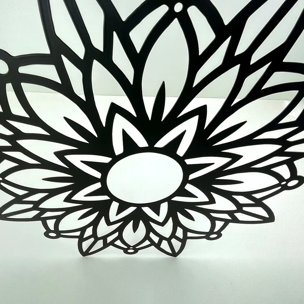 Wildflower Mandala Metal Wall Art - Flower Silhouette Indoor Outdoor Decor