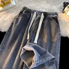 Spring Autumn Men's Elastic Waist Straight-Leg Jeans Loose-Fit Plus Size Casual Pants Drawstring Casual Slacks Plus Size 4