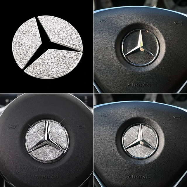 Bling Steering Wheel Emblem Sticker Car Interior Decor Trim Accessories for  Mercedes-Benz W204 W205 W212 W221 CL CLA CLS GLA GLK - AliExpress