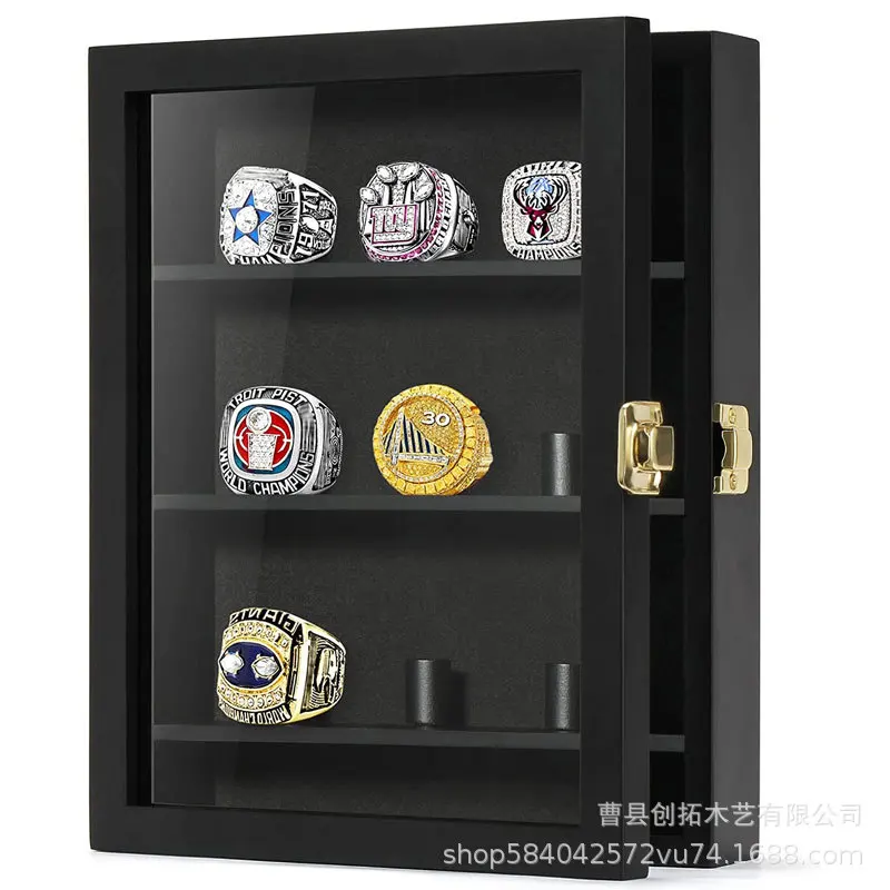 Wall-mounted Commemorative Ring Display box Stainless Steel ring for boyfriend gift Champion ring box accessories for fans gift 4