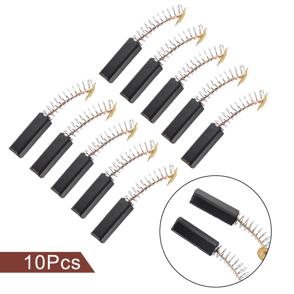 

10PCS Carbon Brush Power Tool Motor Coal Brushes 6x6x20mm Motorbrush Drill Electric Hammer Replacement Parts