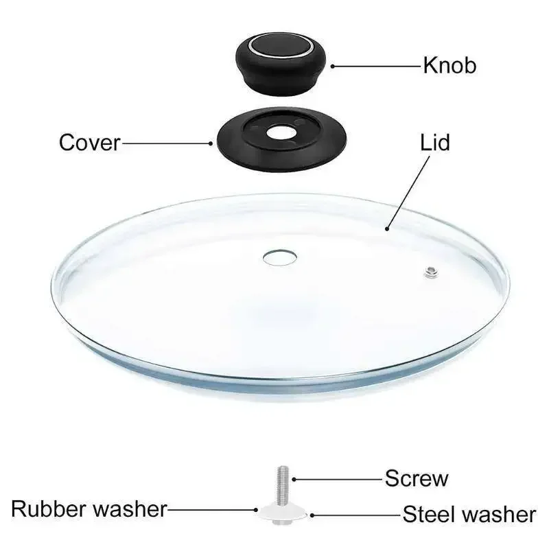 2Pcs Replacement Knob Handle For Glass Lid Knob Handle Stainless Steel Pot Pan Cover Cookware Handle Accessories Kitchen Tools