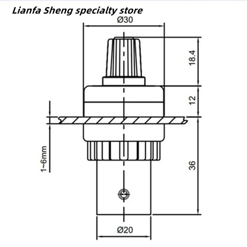 LA42DWQ-22 1K 2K 5K 10K 20k 50k 500k 22mm Diameter Rotary Potentiometer Converter Governor Inverter Resistance Switch