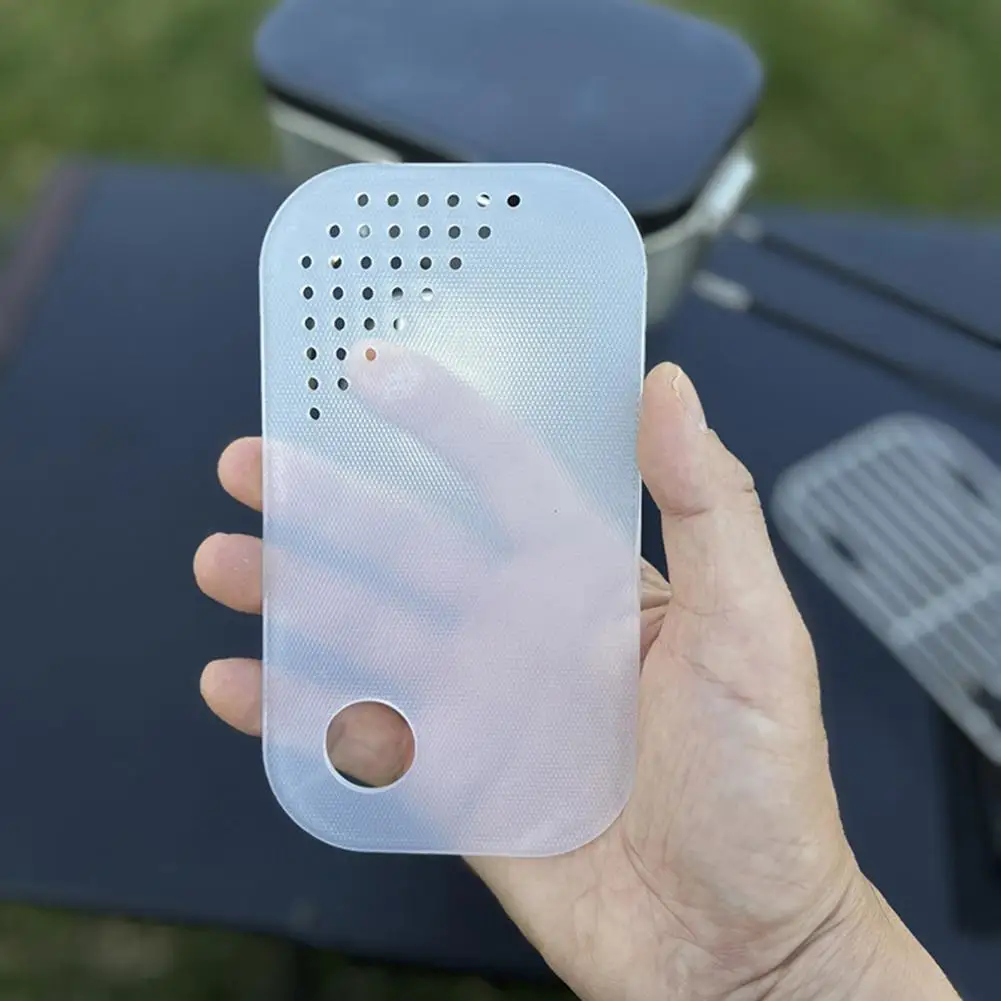 Outdoor Camping Mini Cutting Board With Drainage Hole Clear Non-Slip Food Grade Vegetables Fruits Meat Chopping Board