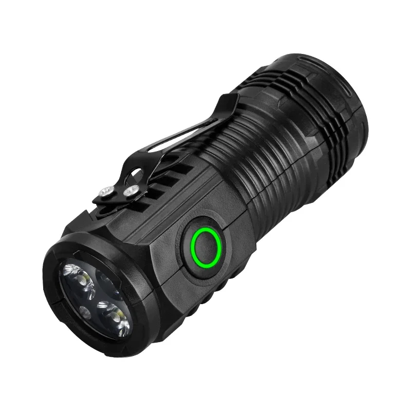 Portable Mini LED Flashlight 3LED Ultra Strong Light Flash Light USB Rechargeable Built-in Battery with Pen Clip 1