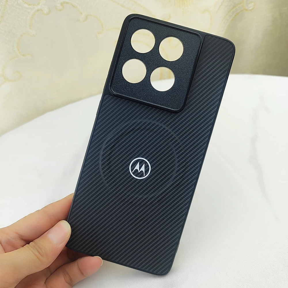 Luxury Magnetic Carbon Fiber Matte Phone Case with Protective Bumper Cover
