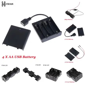 Scatola porta batterie 4/6/8 AA fai-da-te ABS 18650 custodia per banca di potere custodia con contenitore di protezione Bateria con filo di piombo