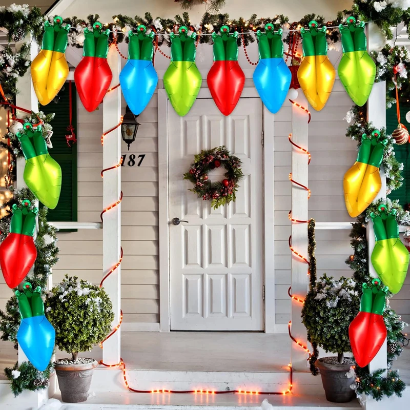 8–32 Stück Weihnachtsglühbirne, Folienballon, Weihnachtsballons, Weihnachtsfeier, Zuhause, drinnen und draußen, Dekoration, Neujahr 2025, Zubehör