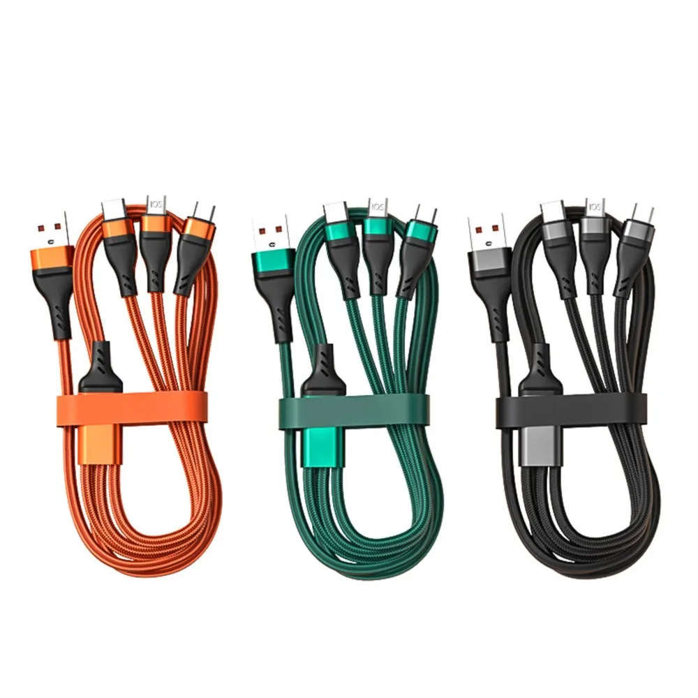 YOCPONO Support Flash Charging 6A Super Fast Charging 3 In 1 Data Cable Applicable To Android Huawei Charging Cable