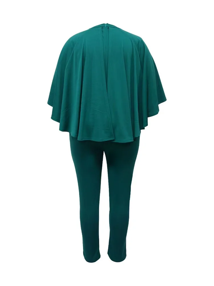 Wmstar Plus Size Romper Women Solid Flared Half Sleeve V Neck Leggings Office Lady Jumpsuit Wholesale Dropshipping Without Belt