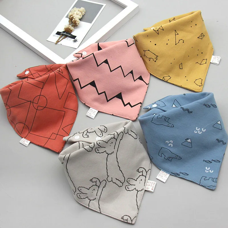 cheap baby accessories	 5 pcs/lot Baby Bibs Triangle Double Cotton Bibs  Cartoon Print Saliva Towel Baby Boys Girls Feeding Apron Cotton Bandana Bibs crochet baby accessories