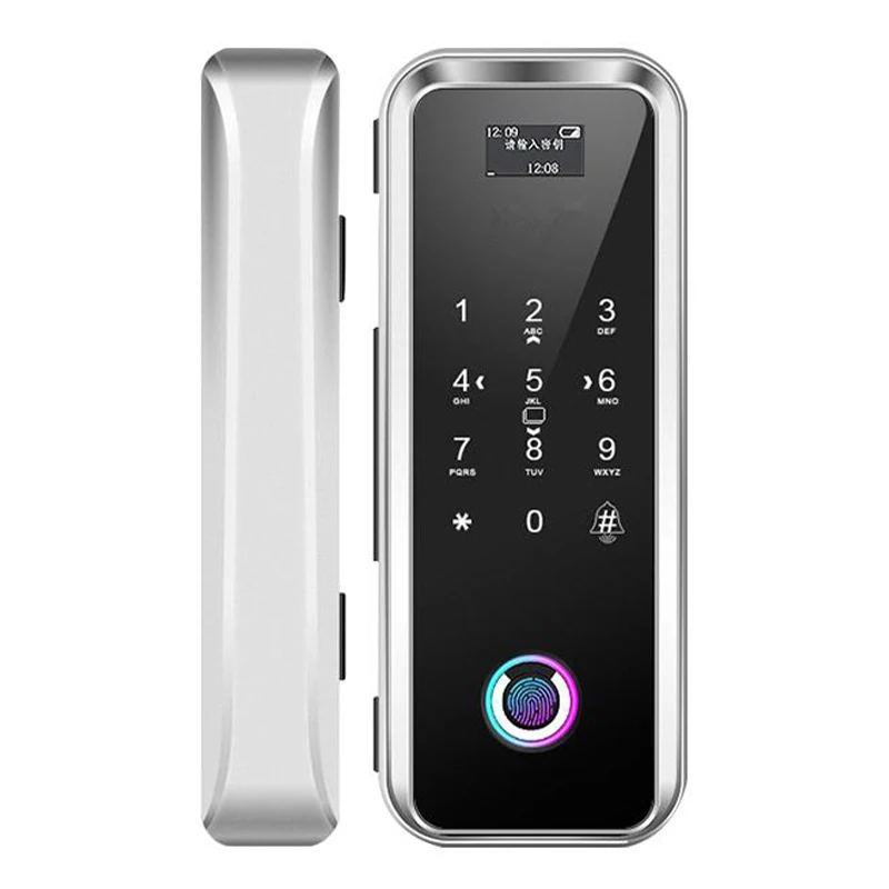 China High-tech Intelligent Safety Hidden House Tt lock Fingerprint Tuya Zigbee Glass Door Magnetic Security Smart Lock