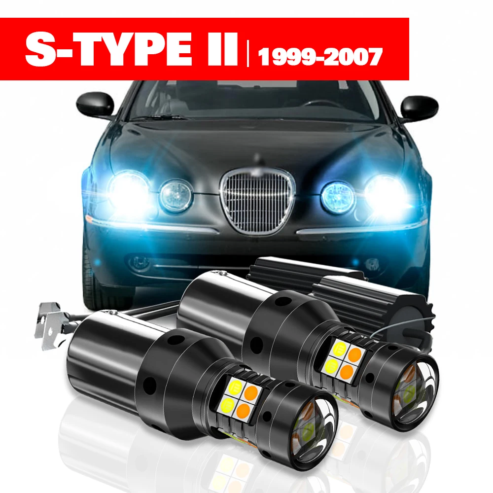 

For Jaguar S-TYPE II 2 1999-2007 Accessories 2pcs LED Dual Mode Turn Signal+Daytime Running Light DRL 2000 2001 2002 2003 2004