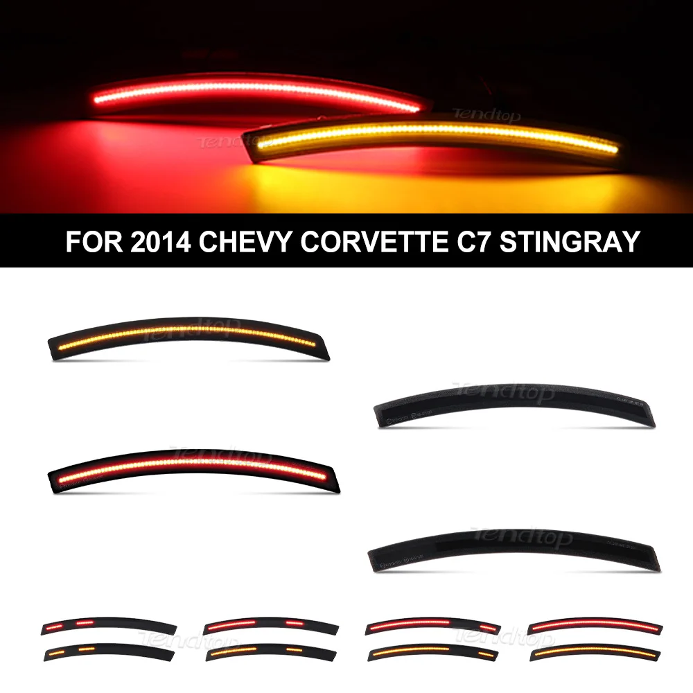 Chevrolet Corvette C7 2014-2019 펜더 플레어 램프 앰버 레드 자동차 조명에 대 한 4Pcs LED 자동차 전면/후면 펜더 사이드 마커 조명