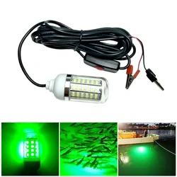 Underwater 12V LED Fishing Lure Light - 100W, IP68 Waterproof, Multi-Color Attractant (Green)
