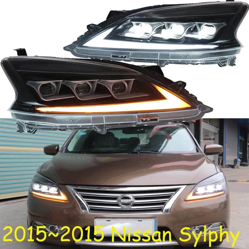 

2012~2015y Car Bupmer Sentra Head Light For Nissan Sylphy Headlight Car Accessories ALL IN LED DRL Headlamp Sylphy Daytime Light