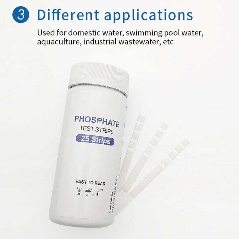 Aquarium Test Strips 25Pcs Easy Testing for PH Chlorine Hardness Alkalinity Fishtank Water Quality Phosphate Test Strips Y5GB