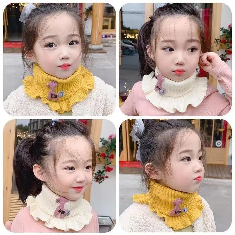 Winter Warm Scarf for Boys Girls Children Baby Neckwarmer Thick Collar Neckerchief Cotton Knitted Scarf