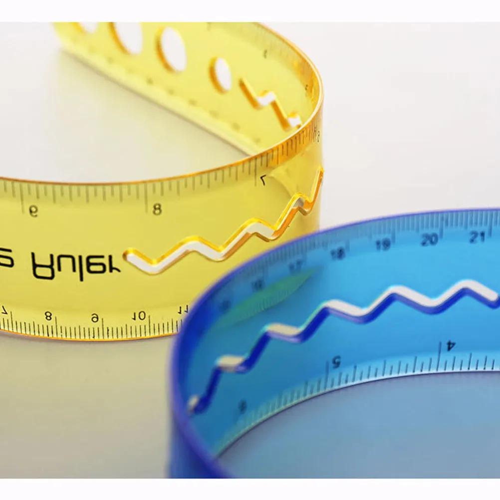 1Pcs 30Cm 경량 유연한 자 휴대용 운반 플라스틱 소재 학교 학생 사무용품 무작위 색상