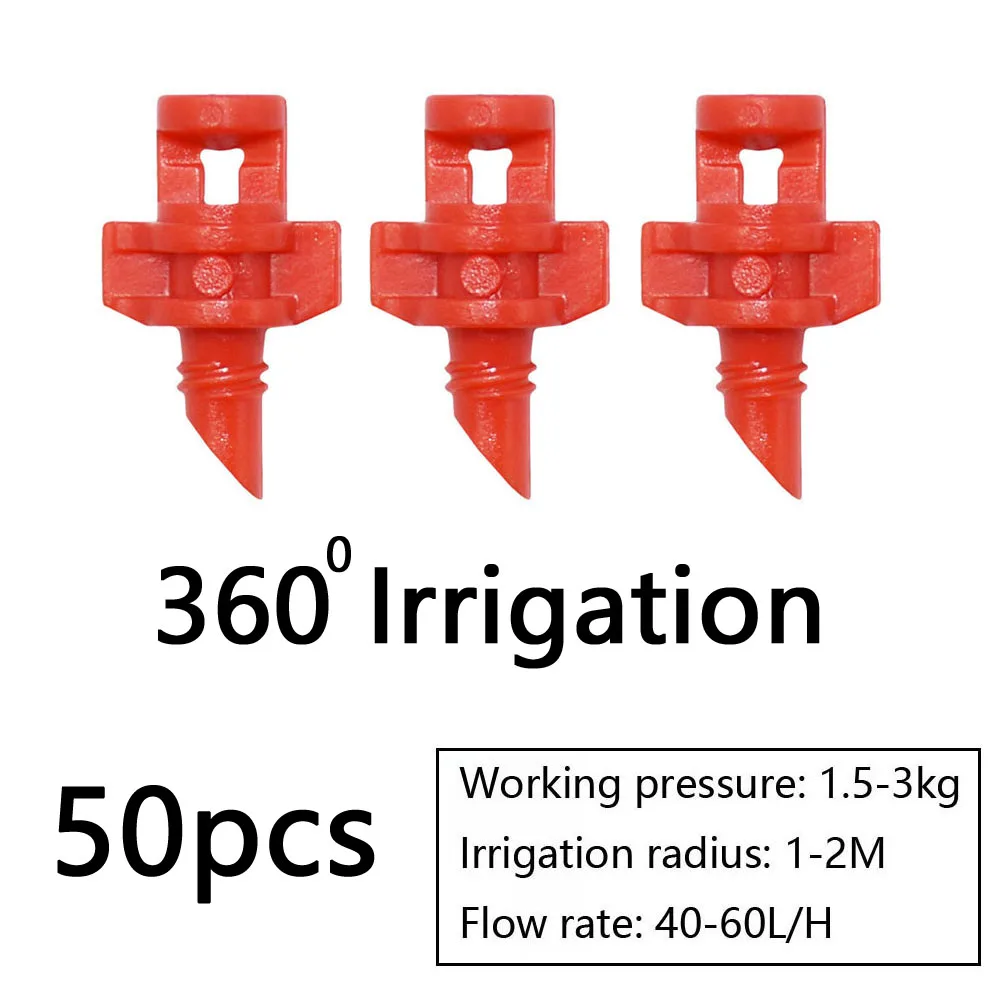 90/180/360° Gardens Adjustable Drip Irrigation Sprinkler Misting Nozzles on 13CM Stake Dripper Inserting Ground Sprayer 2