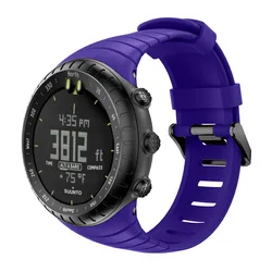 Silicone Sport Replacement Watch Strap - Soft, Durable Bracelet Wristband Accessories - SUUNTO CORE (Purple)