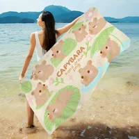 Cartoon Capybara Big Microfiber Beach Towels Quick Dry Towel Sand Beach Towels Pool Towel For Travel Swim Pool Yoga 2