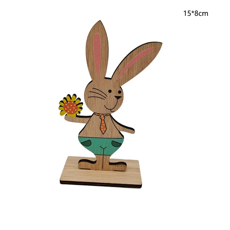 Lot De 2 Lapins De Pâques En Bois à Décorer - Déco De Table, Cadeau De Pâques, Peinture à Personnaliser - 4